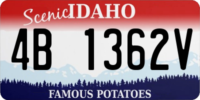 ID license plate 4B1362V