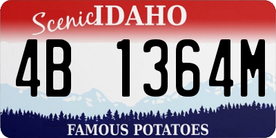 ID license plate 4B1364M