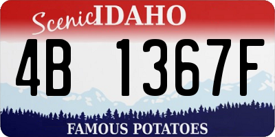 ID license plate 4B1367F