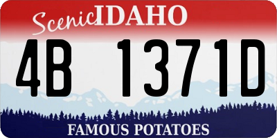 ID license plate 4B1371D