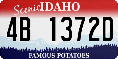 ID license plate 4B1372D