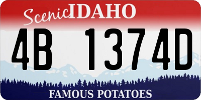 ID license plate 4B1374D