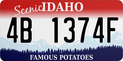 ID license plate 4B1374F