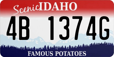ID license plate 4B1374G