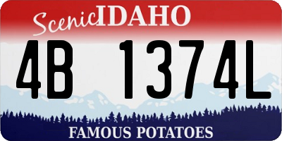 ID license plate 4B1374L
