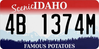 ID license plate 4B1374M