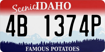 ID license plate 4B1374P