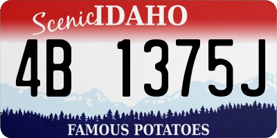ID license plate 4B1375J
