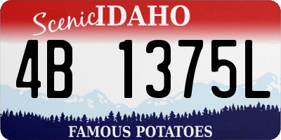 ID license plate 4B1375L
