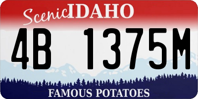 ID license plate 4B1375M