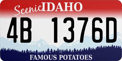 ID license plate 4B1376D