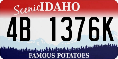ID license plate 4B1376K