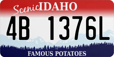 ID license plate 4B1376L