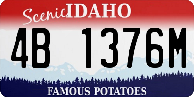 ID license plate 4B1376M