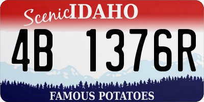 ID license plate 4B1376R