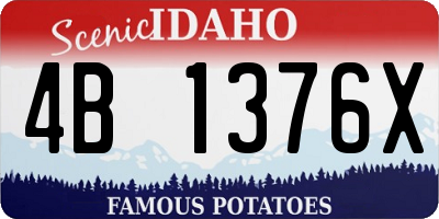 ID license plate 4B1376X