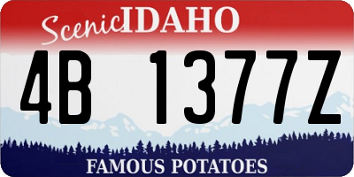 ID license plate 4B1377Z