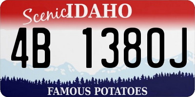 ID license plate 4B1380J