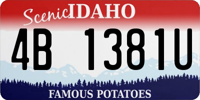 ID license plate 4B1381U