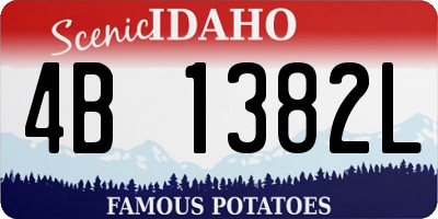 ID license plate 4B1382L