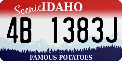 ID license plate 4B1383J