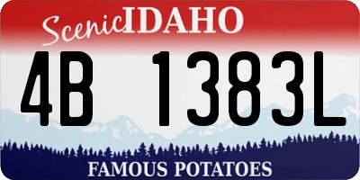 ID license plate 4B1383L