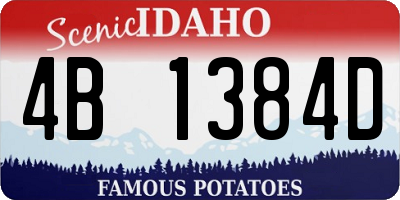 ID license plate 4B1384D