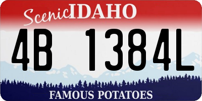 ID license plate 4B1384L