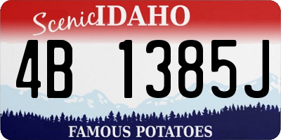 ID license plate 4B1385J