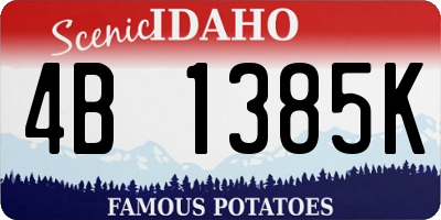 ID license plate 4B1385K