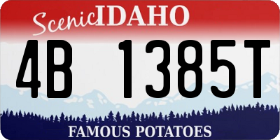 ID license plate 4B1385T