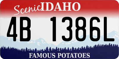 ID license plate 4B1386L