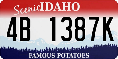 ID license plate 4B1387K
