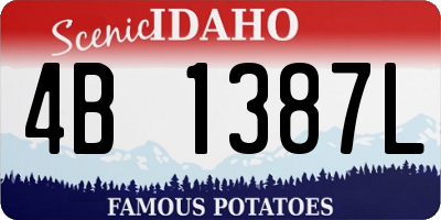 ID license plate 4B1387L