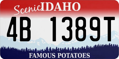 ID license plate 4B1389T