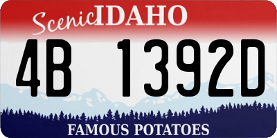 ID license plate 4B1392D