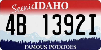 ID license plate 4B1392I