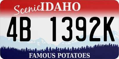 ID license plate 4B1392K