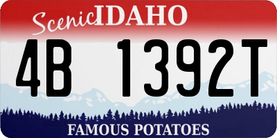 ID license plate 4B1392T