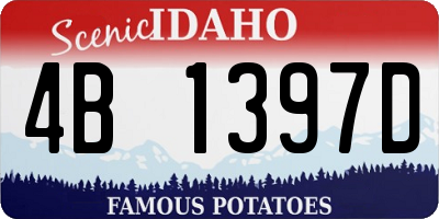 ID license plate 4B1397D