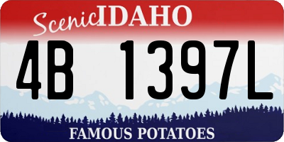 ID license plate 4B1397L
