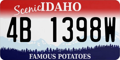 ID license plate 4B1398W