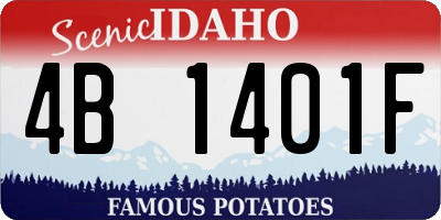 ID license plate 4B1401F