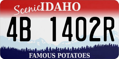 ID license plate 4B1402R