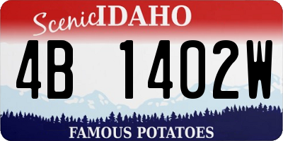 ID license plate 4B1402W