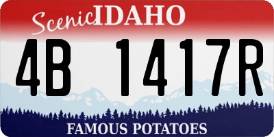 ID license plate 4B1417R