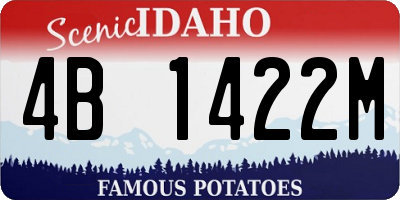 ID license plate 4B1422M