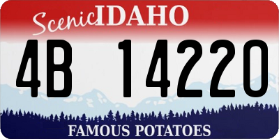 ID license plate 4B1422O
