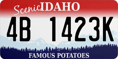 ID license plate 4B1423K