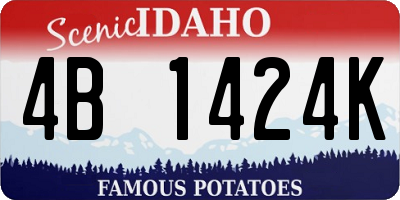 ID license plate 4B1424K